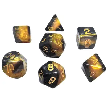 

7pcs/set TRPG Games D4 D6 D8 D10 D12 D20 Multi-side Dice Double Color Polyhedral Dice for Dungeons Dragons Board Game