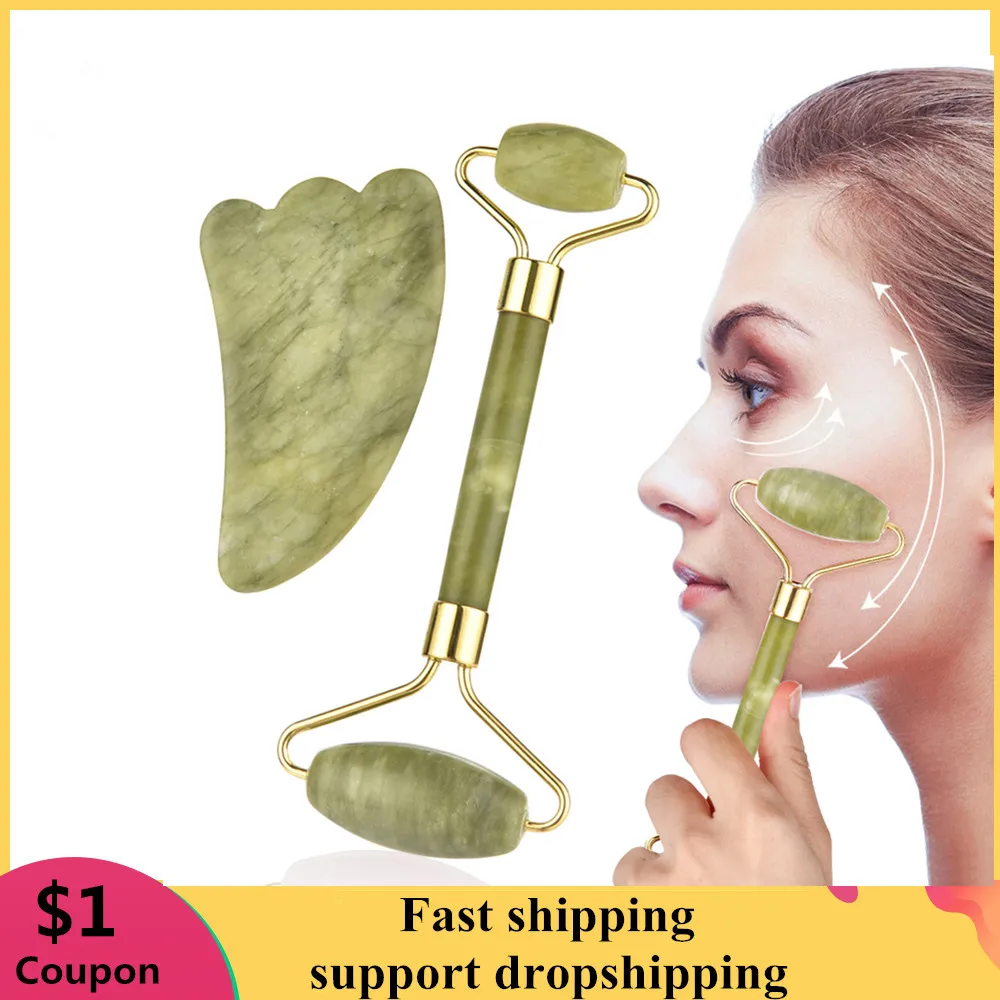 нефритовый скребок для массажа гуаша. нефритовый массажер для лица гуаша. ролик для массажа лица. набор массажный, нефритовый роллер и скребок гуаша anti aging facial massage gift set. нефритовый роликовый лицевой массажер для лица пластина гуаша.