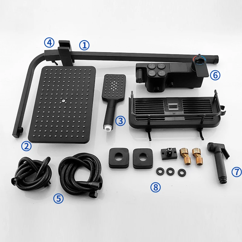 Digital Display Thermostatic Shower Faucet Set Rainfall Shower Mixer Tap Bathtub Mixer Tap Mixe Sprayer System