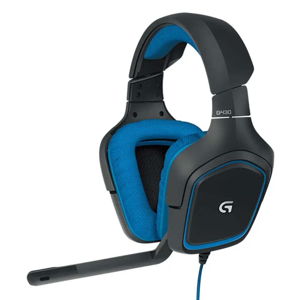 Черный Проводная usb-гарнитура logitech G430 7,1 с регулируемым звучанием и шумоподавлением, профессиональная игровая гарнитура с высоким качеством - Цвет: Черный