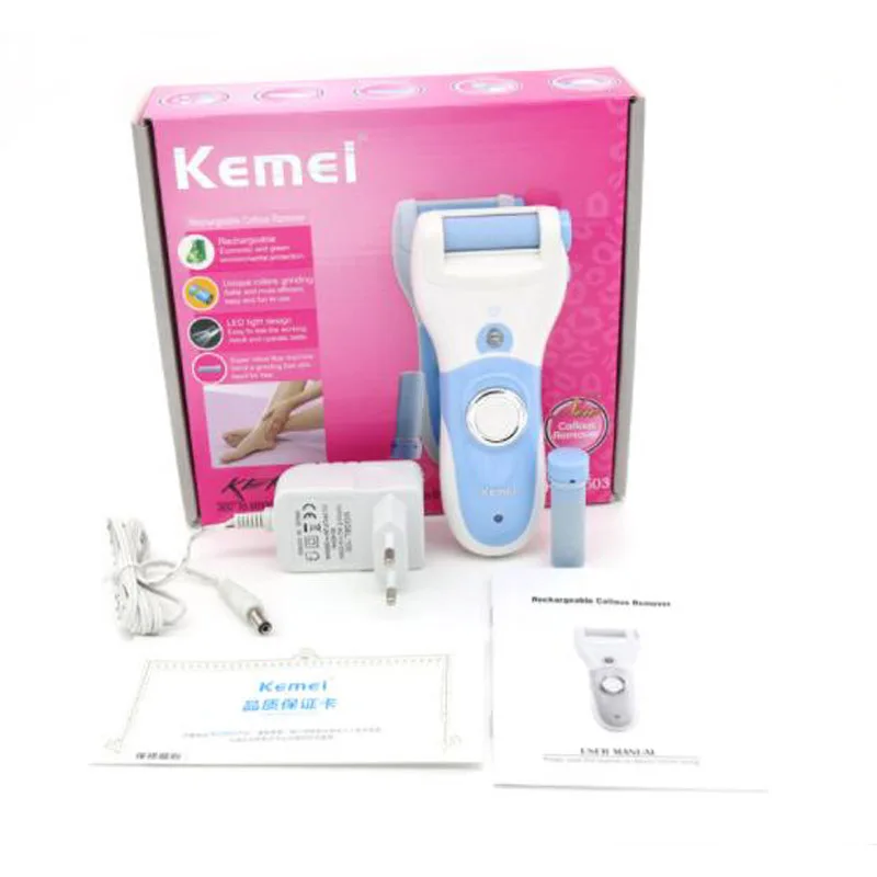 

KM-2503 Electric Exfoliator Pedicure Callus Remover Foot Care Rechargeable Heel Peeling Skin Scrubber Machine or Grinding Heads