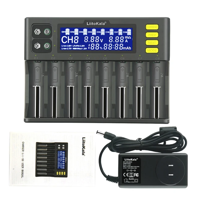 Liitokala Lii-s8 Battery Charger Li-ion 3.7v Nimh 1.2v Li-fepo4 3.2v Imr  3.8v Charger For 18650 26650 21700 26700 Aa Aaa - Chargers - AliExpress