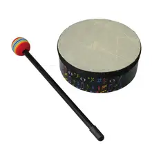 Yibuy многоцветный Деревянный Тамбурин барабан ручной Orff перкуссия 6 дюймов
