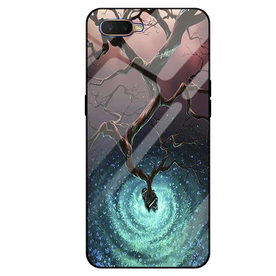 Для OPPO RX17 Neo case 6," Звездное небо закаленное стекло+ края из ТПУ тонкий жесткий чехол для OPPO RX17Neo бампер RX 17 Neo чехлы - Цвет: A5