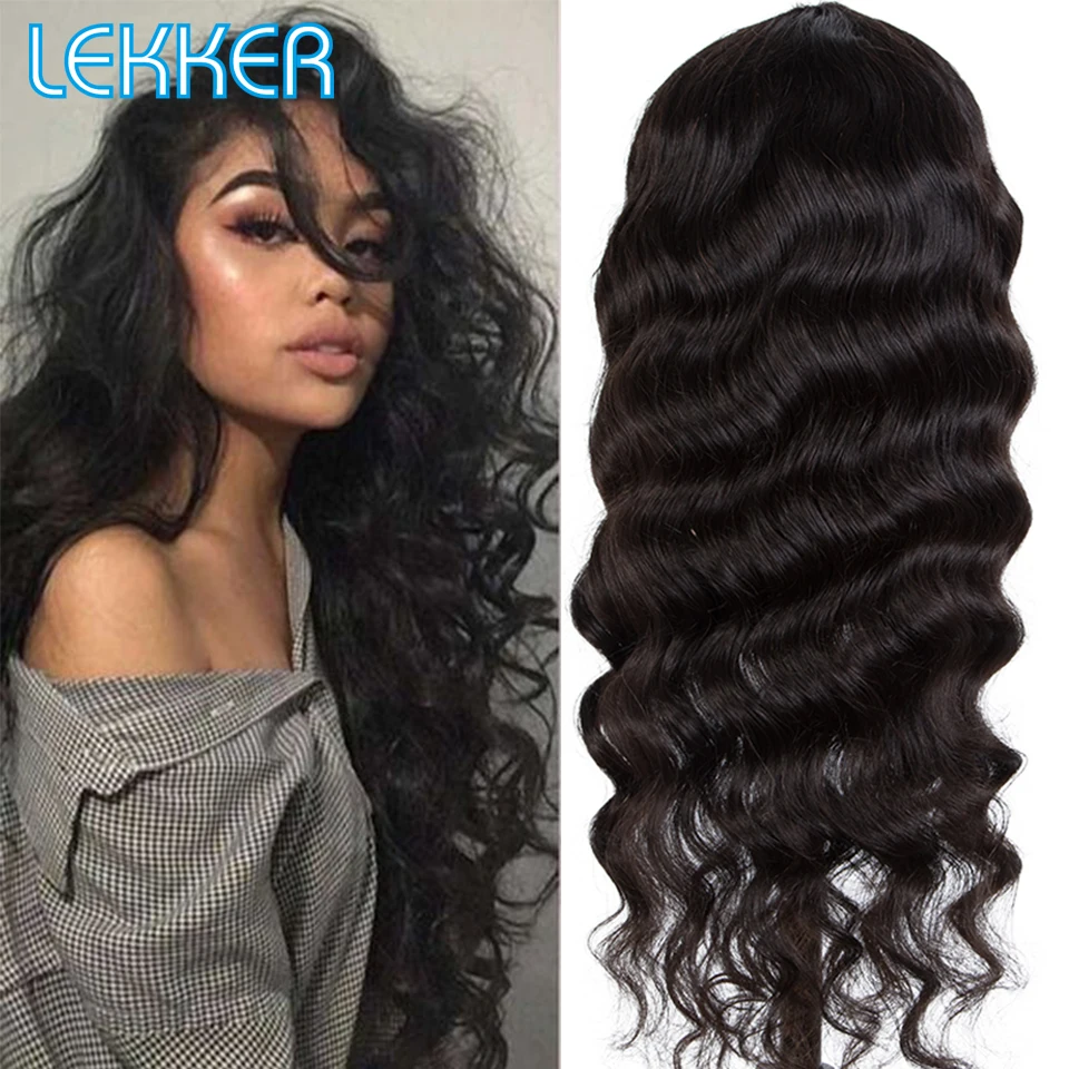 Lekker Natural Loose Deep Wave Bob Human Hair Wig With Bangs For Women Brazilian Remy Hair Glueless Body Wavy Burgundy Red Wigs