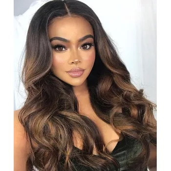 

Brazilian Highlight 13X6 Lace Front Human Hair Wigs with Baby Hair Ombre 360 Lace Frontal Wigs Pre Plucked Natural Hairline