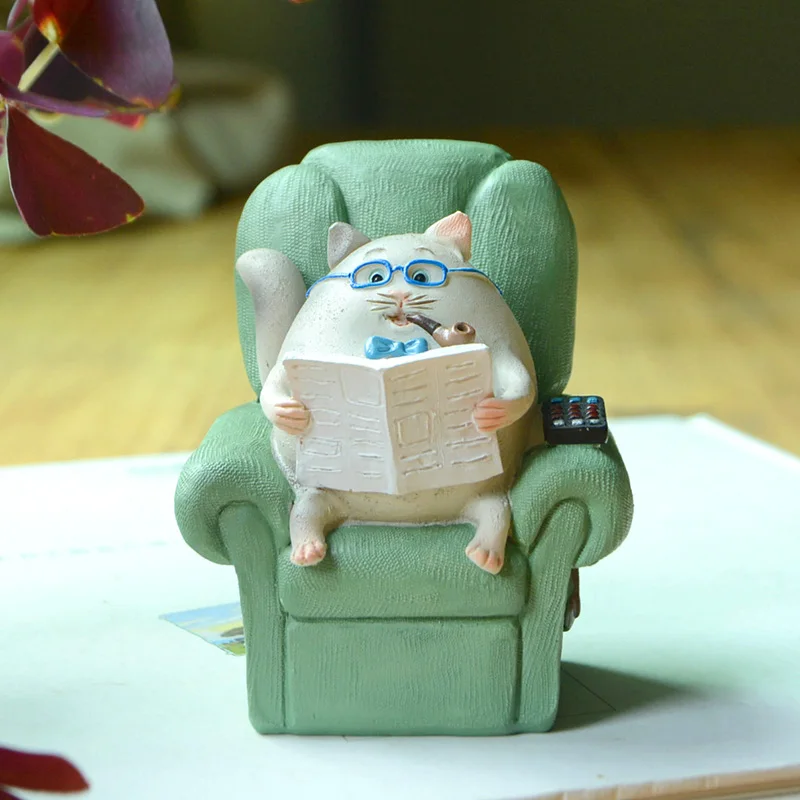 Cute Simulated Cat Ornaments Animal Action Figures Kawaii Room Decor Gifts for New Year 2022 Kitten Figurines for Interior