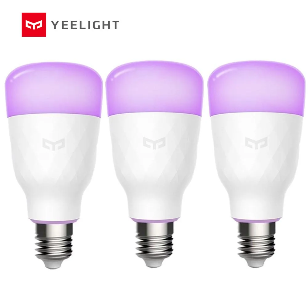 Умсветодиодный Светодиодная лампа Yeelight E26 /E27 10 Вт RGBW работает с Amazon Alexa AC100