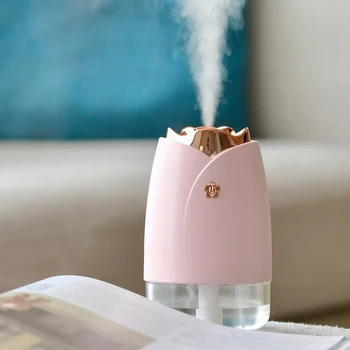

HOT！-Rose Usb Aroma Essential Oil Diffuser Ultrasonic Air Home Humidifier Mini Mist Maker Aroma Diffuser 7 Color Led Light Offic