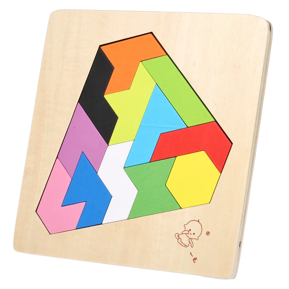Деревянные головоломки Алмазная доска Tangram раннее образование Develoment игрушки подарки для детей
