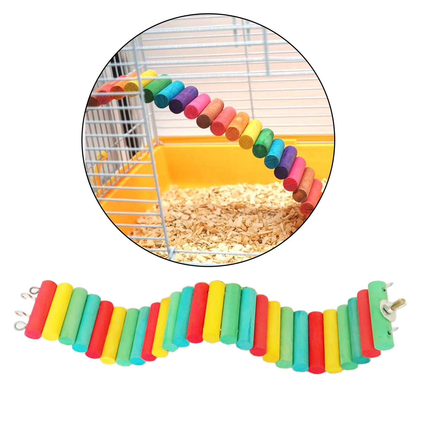 Bird Parrot Suspension Bridge Swing Stand Perch Cage Hanging Toys Small Animal Mice Squirrel Swing Rack Accessories