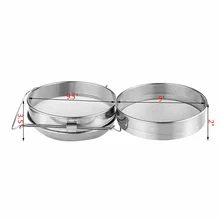 Мёд фильтр двойное сито Нержавеющая сталь пасек Пчеловодство Мёд Фильтр Инструменты HUG-предложения