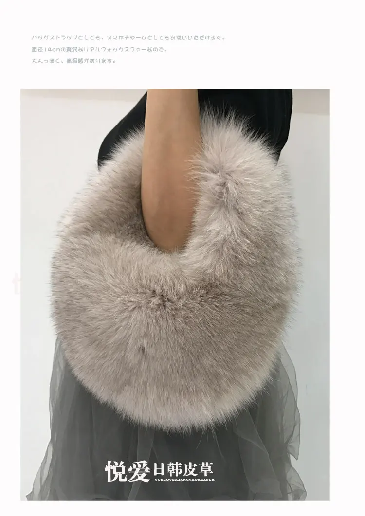 New Luxury Women Real Fox Fur Bag Messenger Fox Fur Chain Shoulder Bag Ladies hand Tote Handbag Crossbody leather Bags
