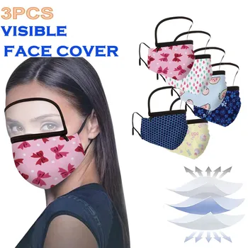 

3PCS Adult Anti-stof Veilig Ademend Zip Washable Reusable Face Mask Detachable Eye Shield Personal Health Care Safety Air Fog