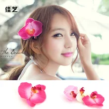 Потрясающие Искусственные цветы Бабочка Орхидея богемные свадебные головные уборы для невесты и шпильки производительность цветочный головной венок Torrid Zone