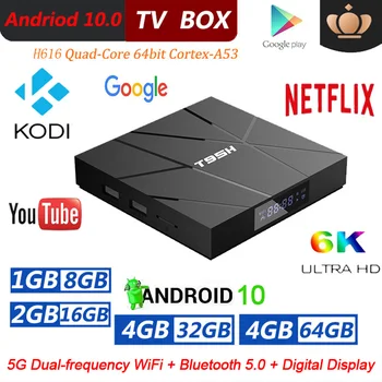 

T95H Android 10.0 Smart TV Box 4Gb Ram 32Gb 64Gb Rom Allwinnner H616 2.4G Wifi 6K HD Set Top Box Gift with Remote Control for EU