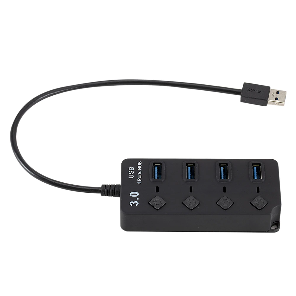 Портативный USB 3,0 концентратор разветвитель 4 порта с переключателями вкл/выкл высокая скорость 5 Гбит/с несколько портов USB расширитель адаптер для ПК компьютер