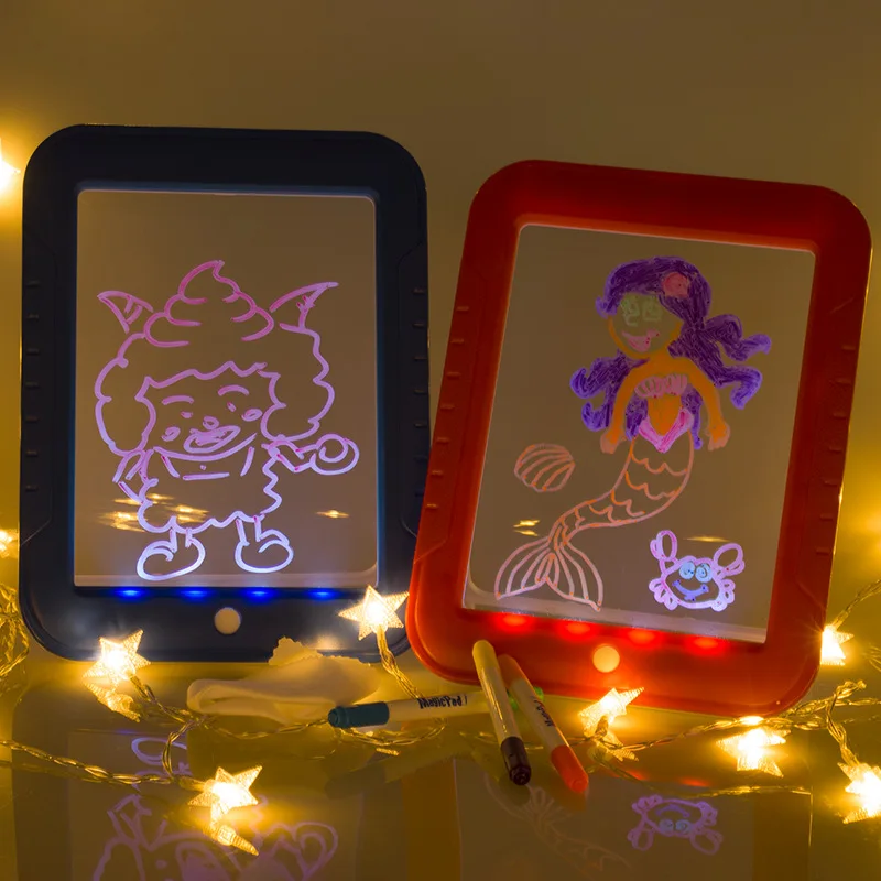 

3D Magic Drawing Pad Light Effects Puzzle Board Sketchpad Tablet Creative Kids best Gift LEDs Lights Glow Art Drawing Toys
