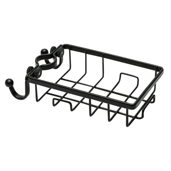 Wrought iron frame kitchen faucet organising rack pool dishcloth drop from punching sink storage shelf - Цвет: black YL016