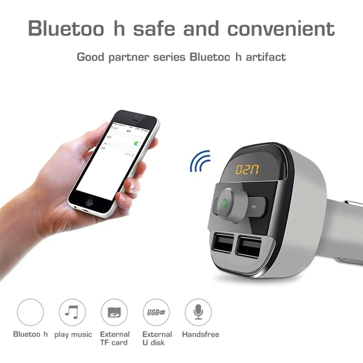 Автомобильный Bluetooth Беспроводной Hands-free FM передатчик Комплект MP3 Dual USB светодиодный дисплей Зарядное устройство Универсальный для детей возрастом от 12 V-24 V автомобилей грузовых автомобилей