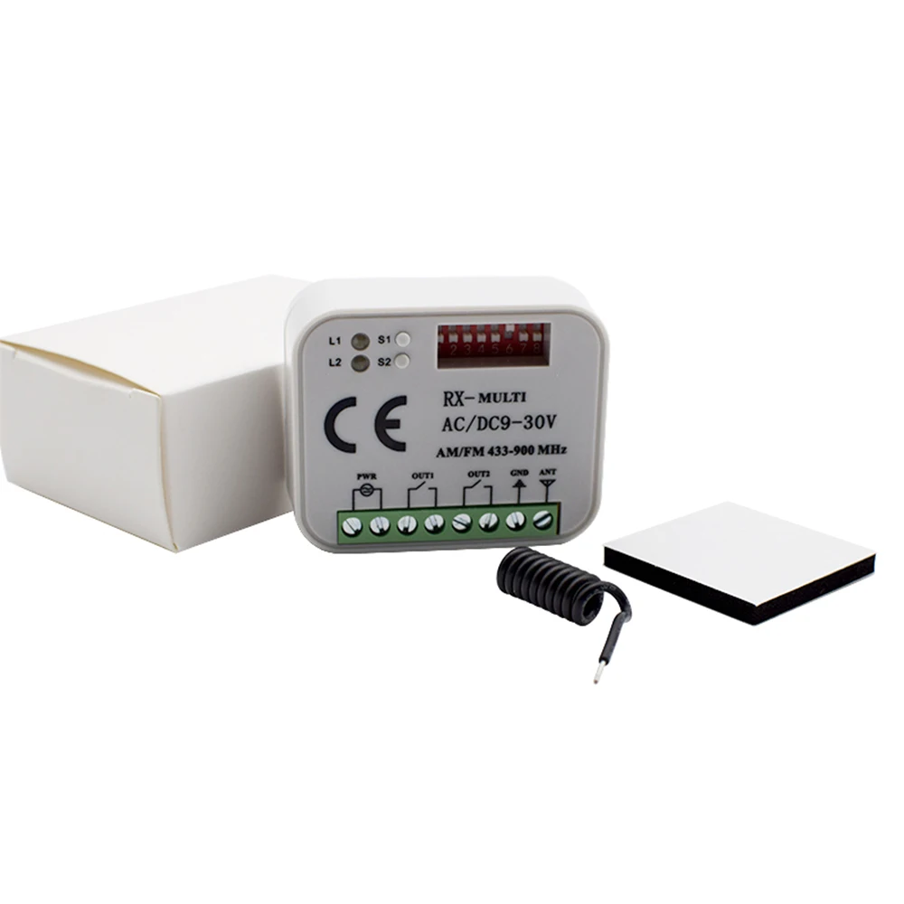 

280-868MHz Universal Wireless RemoteAC/DC 9-30V 2CH rf Relay and Transmitter Remote Garage/LED/Light/Fan/Home appliance receiver