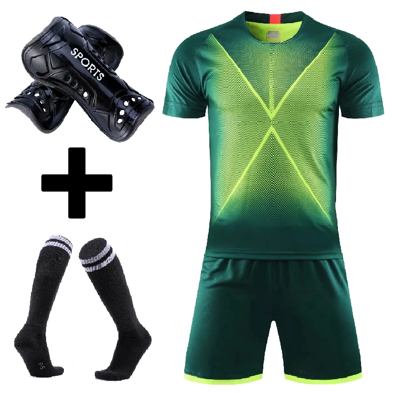 Soccer Shirts and Shorts Set for Men kids Boys and girls Soccer Clothes Sets Socks Shin Guard football uniform sports uniform sets