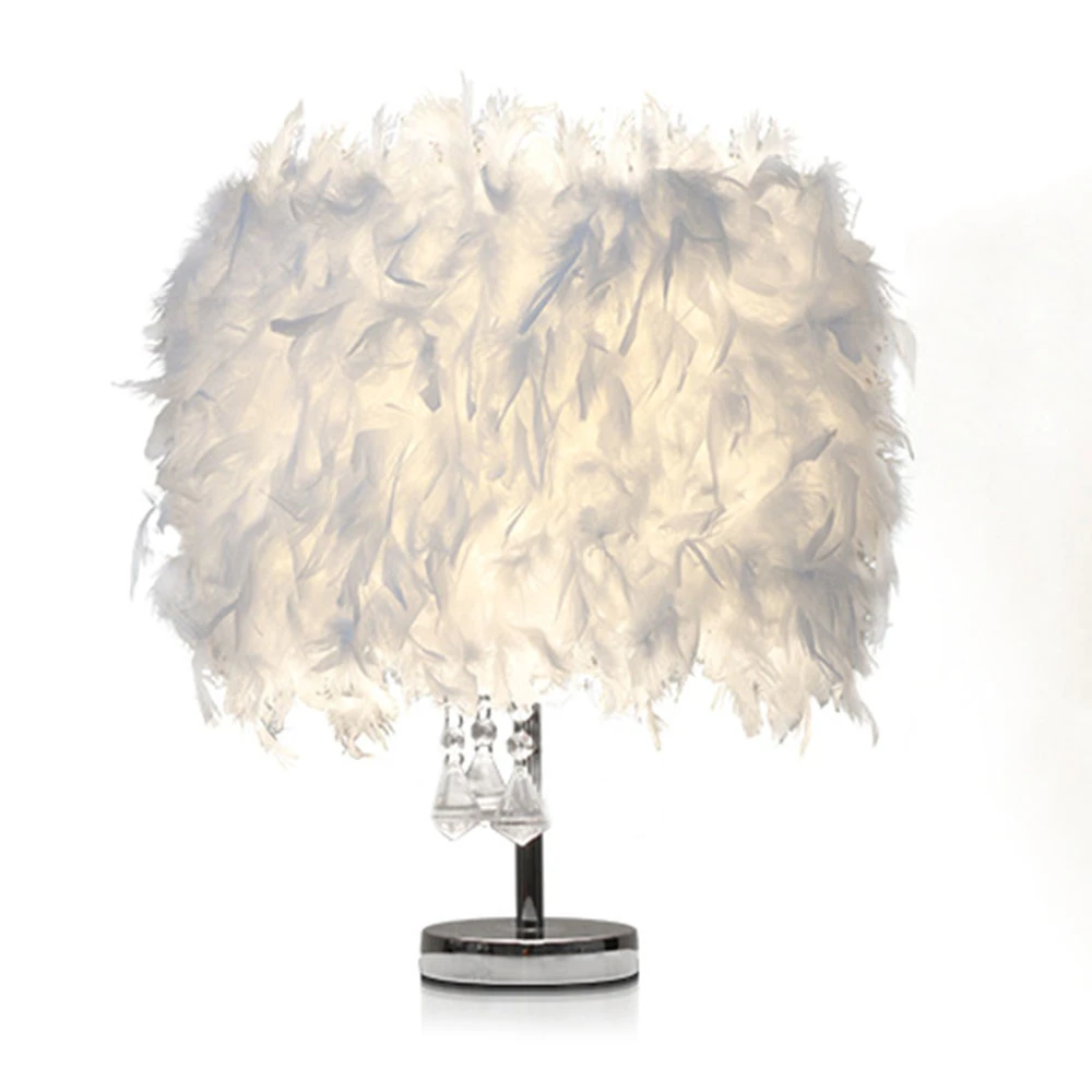 white feather lampshade