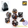 Bescon Mineral Rocks GEM VINES Polyhedral D&D Dice Set of 7, RPG Role Playing Game Dice 7pcs Set of AMBER 1