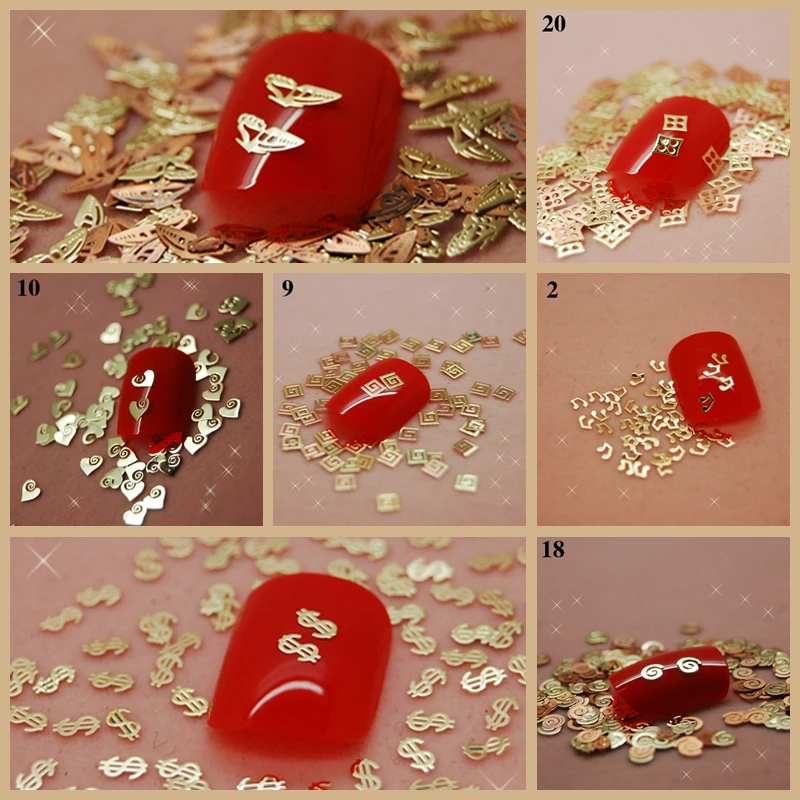 1 Pack Thin Tiny Music Note Letter Pattern Gold Metal Nail Art Sequins Slice Decorations DIY Set or Mix Wheel | Красота и здоровье