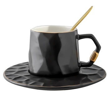 

Ceramic Tea Coffee Cup and Saucer Personalized Reusable Cup and Saucer for Tea Creative Tazas Divertidas Home Drinkware AB50BD