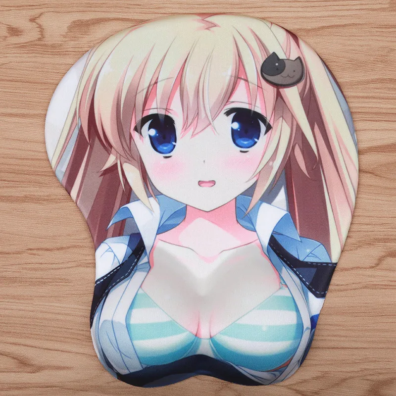 

FFFAS 3D Breast Sexy Mouse Pad Silicone Wrist Rest Cat Face Clip Girl Comfortable Mousepad Mouse Hand muismat tapis de souris