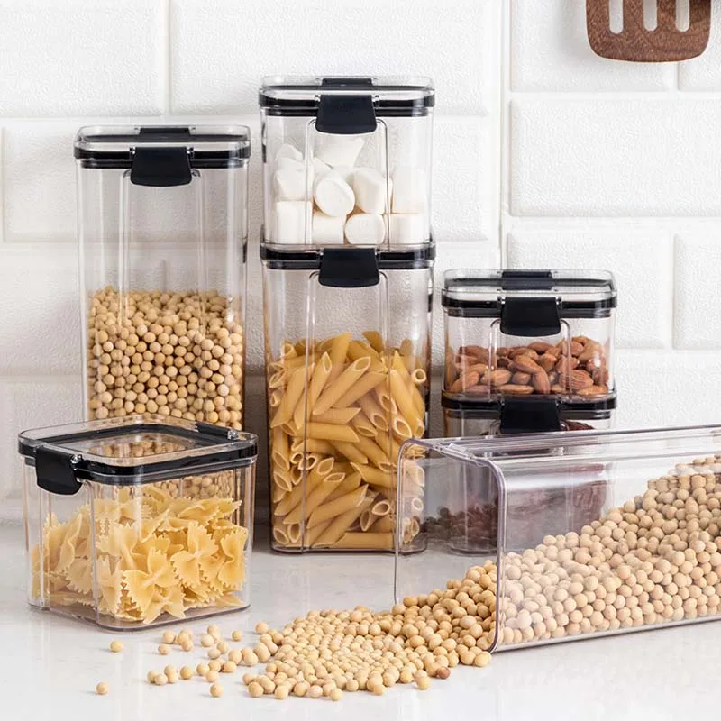 Airtight Food Storage Container,food Storage Box Multigrain Storage Tank, plastic Transparent Stackable Kitchen Sealed Jar - Bottles,jars & Boxes -  AliExpress