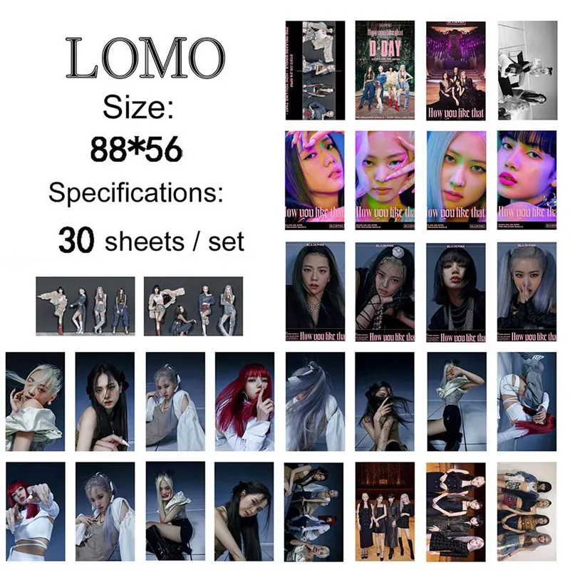 30 unids/caja Kpop como te gusta esa sesión fotográfica HD LISA JENNIE ROSE JISOO Tarjeta de papel de PVC colección regalo