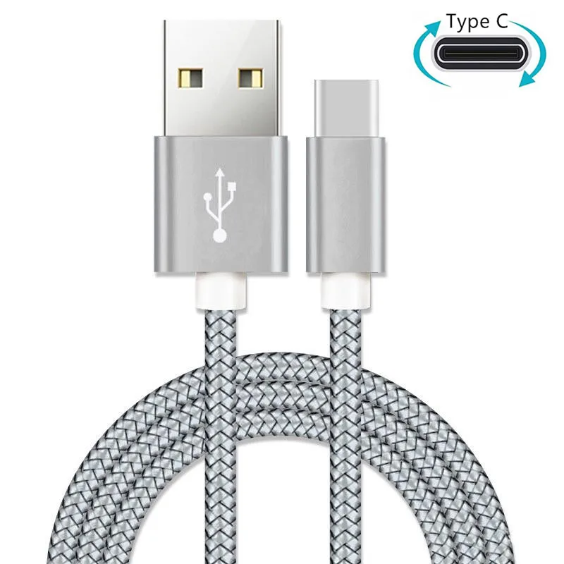 1/2/3 метра Тип C USB кабель для зарядного устройства 25 см короткий нейлон длинный Xiaomi