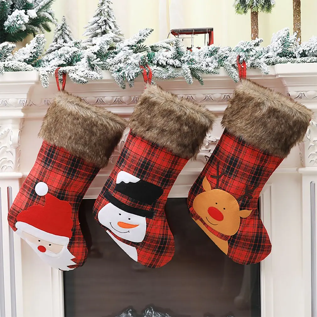 

Non-woven Fabrics Christmas Socks Elk Snowman Santa Socks Gift Bags Christmas Bags Colorful Christmas Home Decorations