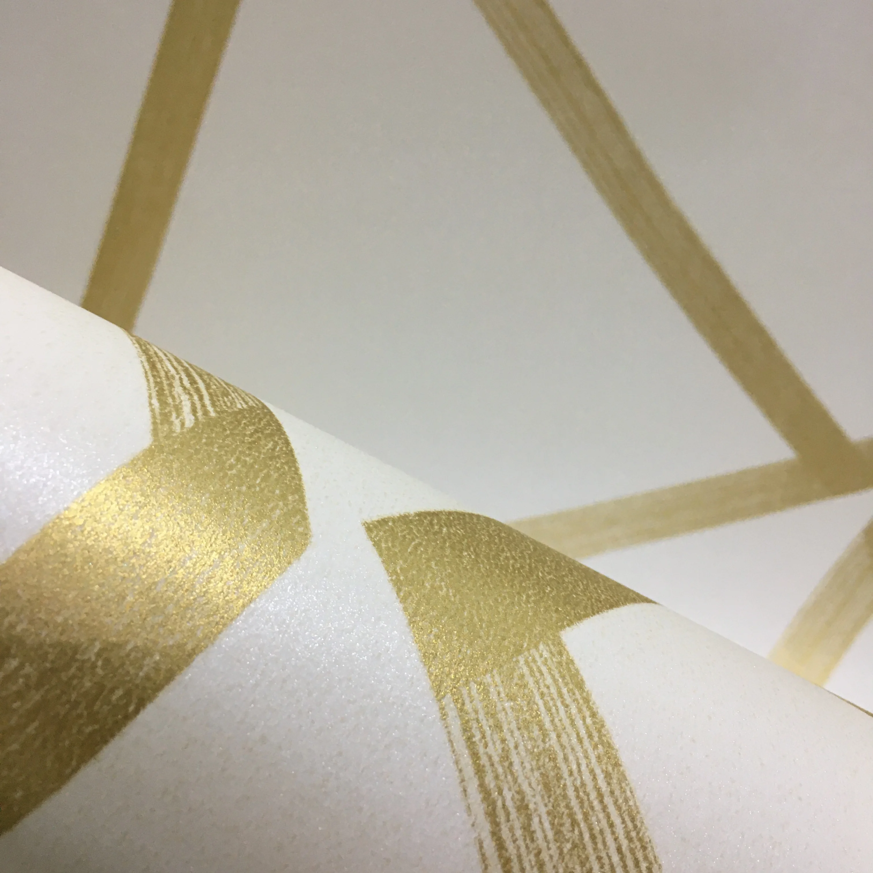 Beige geometrische Papier Tapeten rolle Gold Dreieck Luxus Tapeten  Wohnkultur