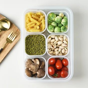 

Food Storage Organizer Box Set Refrigerator Fresh-keeping Box with Lids for Fridge Cabinet Desk XH8Z