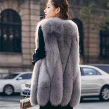 Aliexpress - The New Fur Vest Women Imitation Fox Fur High Street Mid-length Vest Large Size Fur Vest Jacket Waistcoat Autumn Winter Female