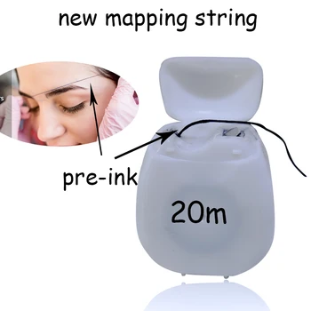 

newest eyebrow Mapping string pre-inked Mapping thread 20m for semi-permanent make up Measuring Tool Positioning Dyeing Liner