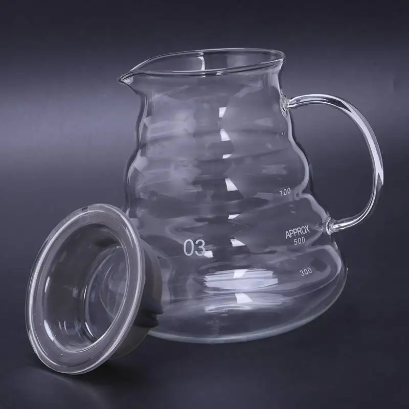 V60 залить над стеклянным диапазоном кофе сервер графин капельного кофе горшок Кофе чайник заварник бариста Перколятор прозрачный