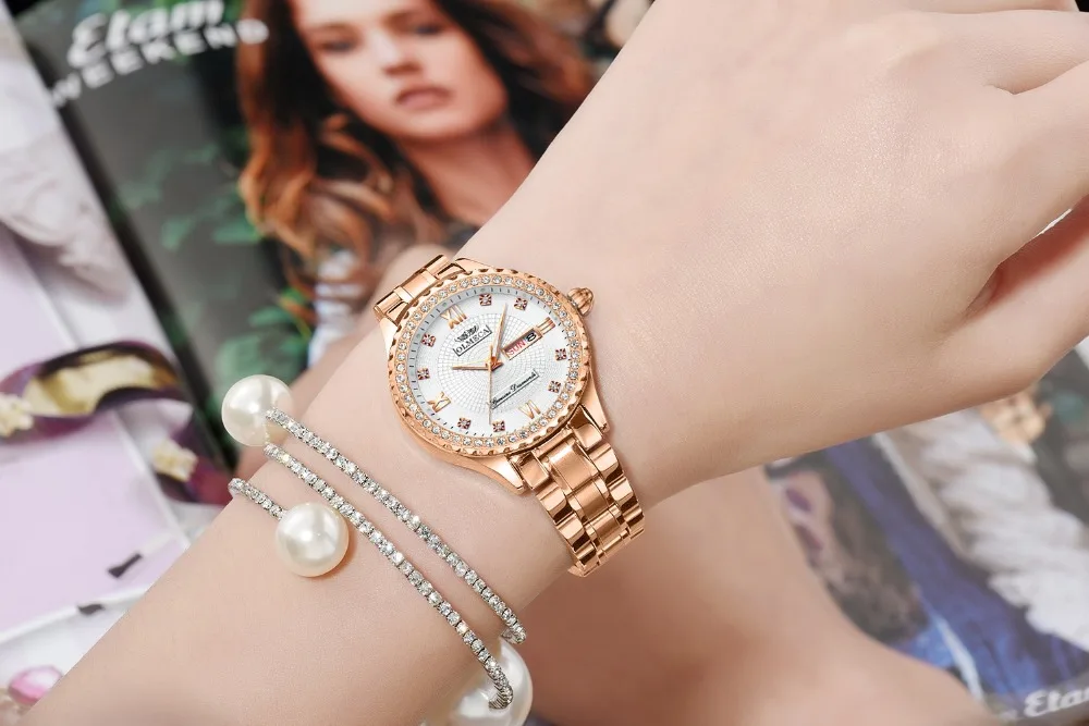 OLMECA женские наручные часы модные Авто Дата Роскошные Кварцевые часы Relogio Feminino часы 30 м водонепроницаемые часы светящиеся стрелки