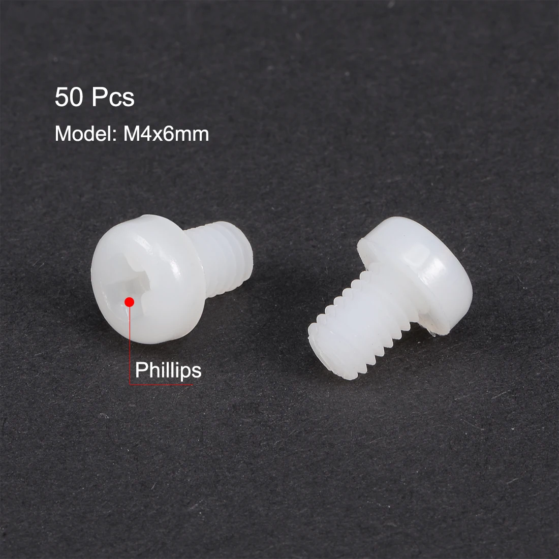 Uxcell резьбовой нейлон Phillips крест Pan крепежный винт с головкой болты M4x6mm белый