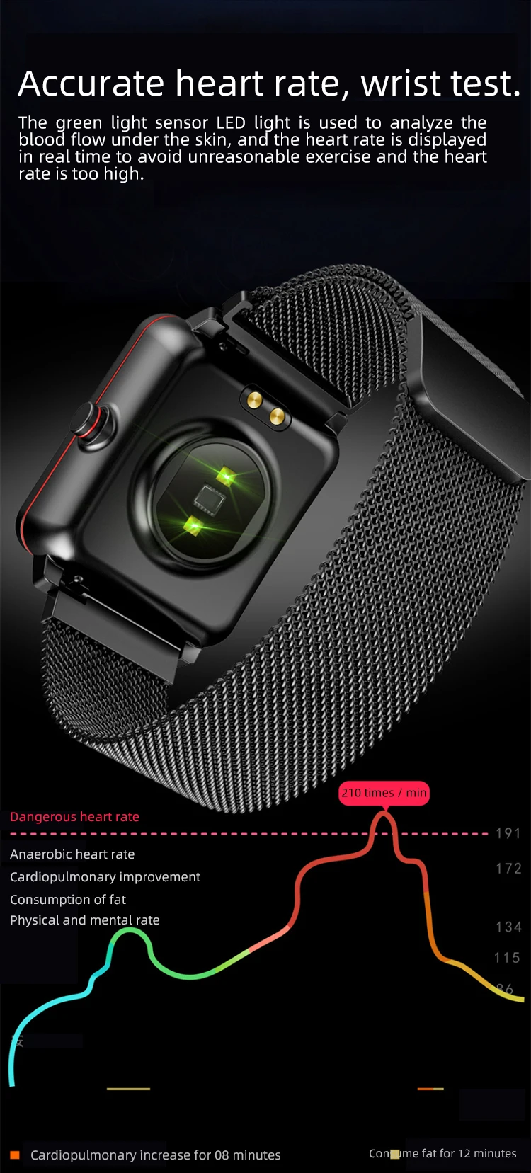 Captain HF Смарт Часы AB5029 Совместимость с Android /iOS Водонепроницаемый IP67 Фитнесс Браслет Умные Часы