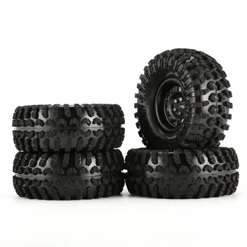 

4pcs 130mm 2.2in Rubber Tire with Alloy Beadlock Wheel Rim for AXIAL SCX10 90046 RC4WD D90 1/10 RC Rock Crawler Car