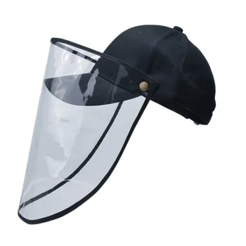 

Protection Transparent Mask Removable Shoulder Protective Sun Anti-droplet Spittle Wind Face Covering Mask Baseball Cap Visor
