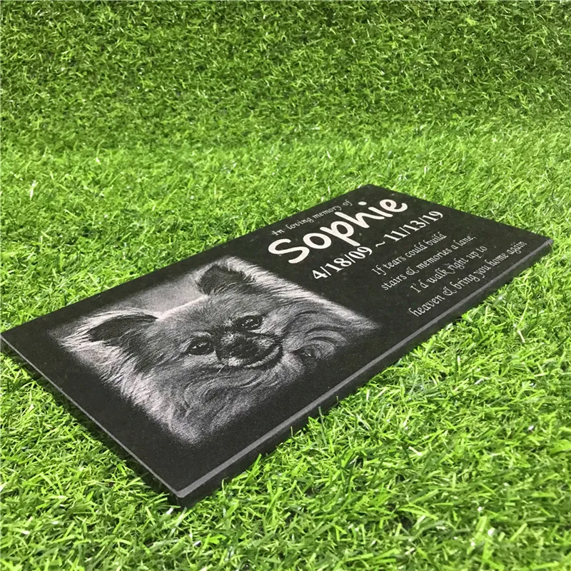 Pet Memorial Stones Engraved with Pet's Photo Personalized 12"&times;6" inch JSYS