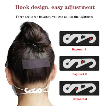 

20pcs Mask Hook Ear Strap Adjustment Buckle S-type Ear Artifact Ear Hanging Rope Extension Buckle Variable Head-mounted Buckle