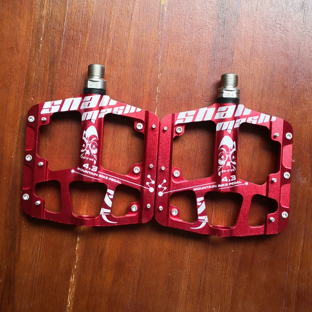 New CNC Aluminum Alloy Sealed 3 Bearing Anti-slip Bicycle Pedals flat foot Ultralight Mountain Bike Pedals MTB Bicycle Parts Red