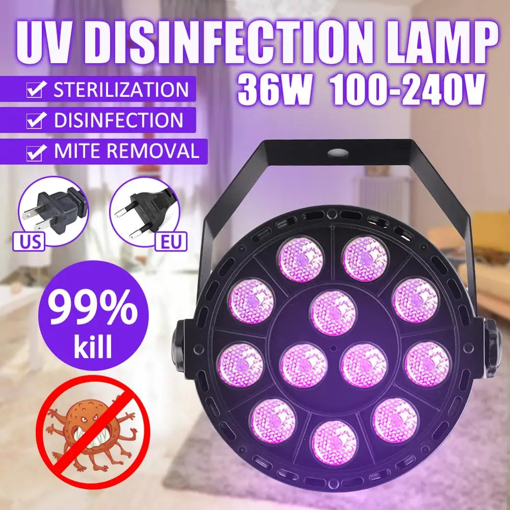 

LED 36W Disinfection UV Lamp Home Ultraviolet Sterilization Germicidal Bacterial Disinfect Virus Lights US/EU/UK/AU Plug