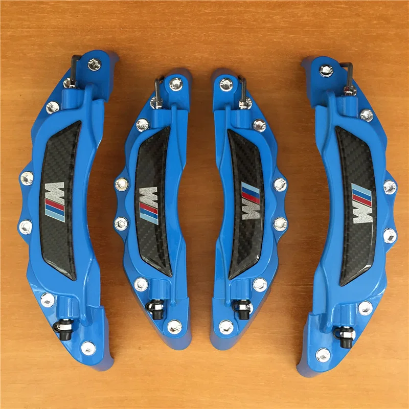 Blue Carbon M Металлический дисковый тормозной суппорт крышка с Карбоновым фильтром M power пластик M power 4 цвета аксессуары для стайлинга автомобилей украшения - Название цвета: Blue Carbon M